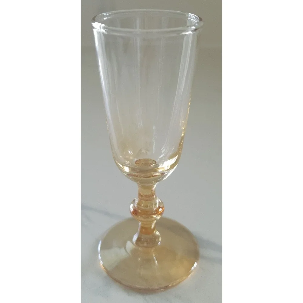 Sherry Cordial Glasses Set Gold Yellow Set Of Five